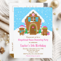 Gingerbread Decorating Birthday Party Blue Pink