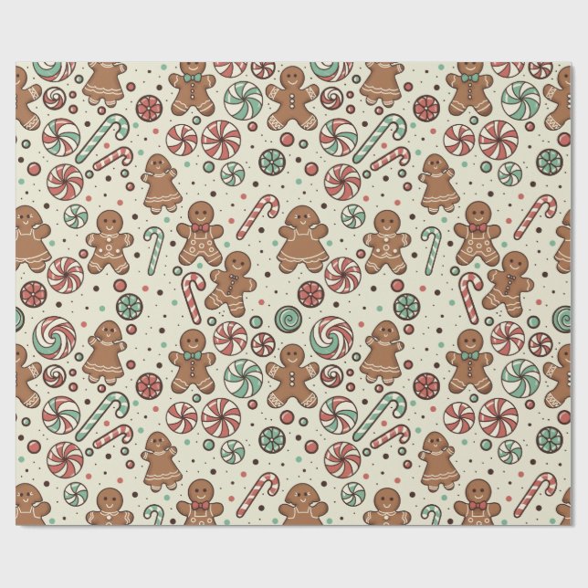 Gingerbread Delight Wrapping Paper (Flat)