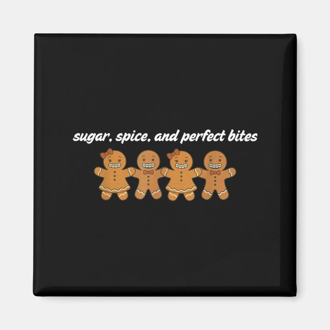 Gingerbread Dental Christmas Ortho Squad Orthodont Magnet (Front)
