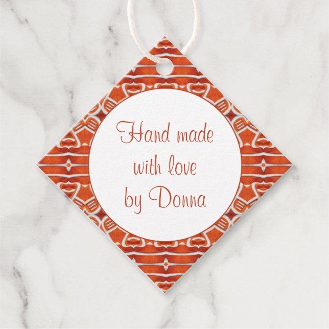 GINGERBREAD Diamond "Hand Made" Tags (Front)