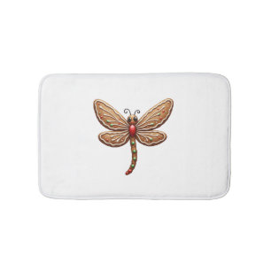Gingerbread Dragonfly Bath Mat