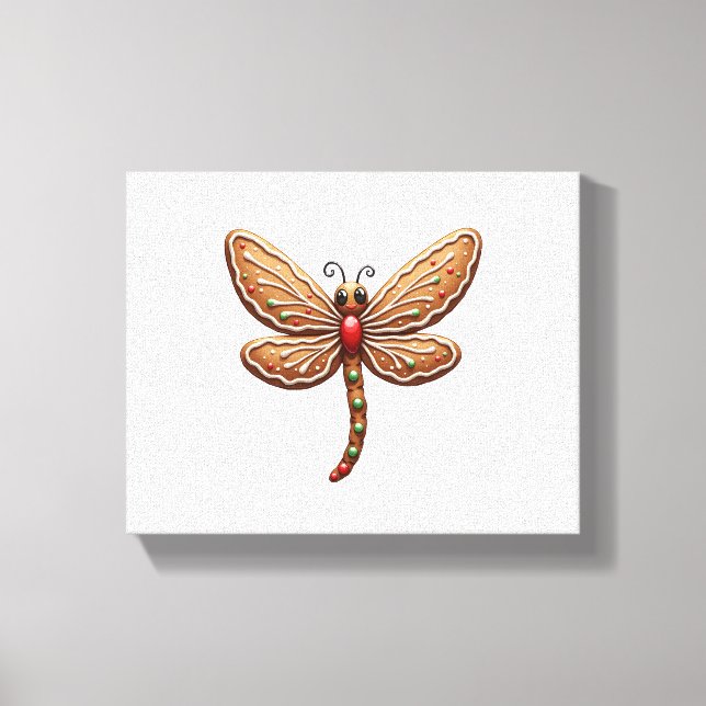 Gingerbread Dragonfly Canvas Print (Front)