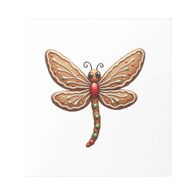 Gingerbread Dragonfly Notepad (Front)