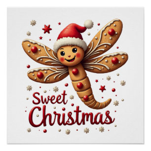 Gingerbread Dragonfly Poster