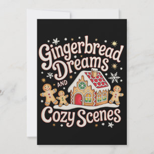 Gingerbread Dreams And Cosy Scenes Christmas Xmas Holiday Card