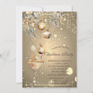 Gingerbread Drink Vintage Balls Company Christmas  Invitation