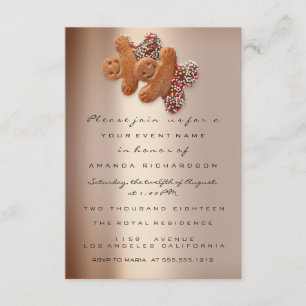 Gingerbread Drips Rose Gold  Christmas Eve Invitation