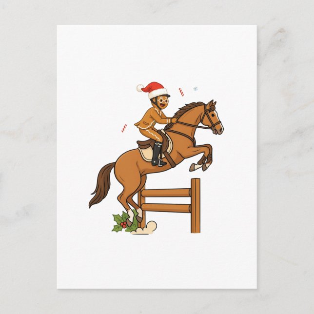 Gingerbread Equestrian Christmas 2026 Holiday   Postcard (Front)