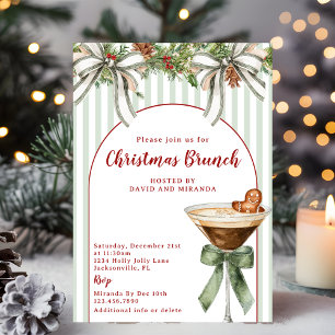 Gingerbread Espresso Martini Sage Christmas Brunch Invitation
