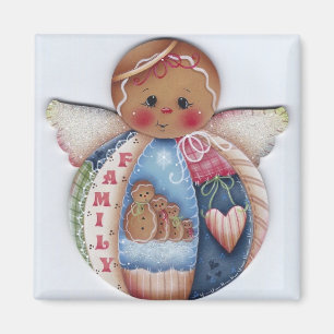 Gingerbread Family Angel Magnet