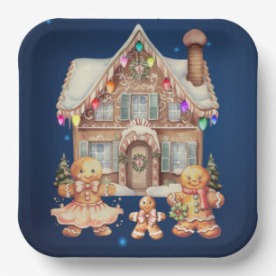 Gingerbread Family Paper Plate