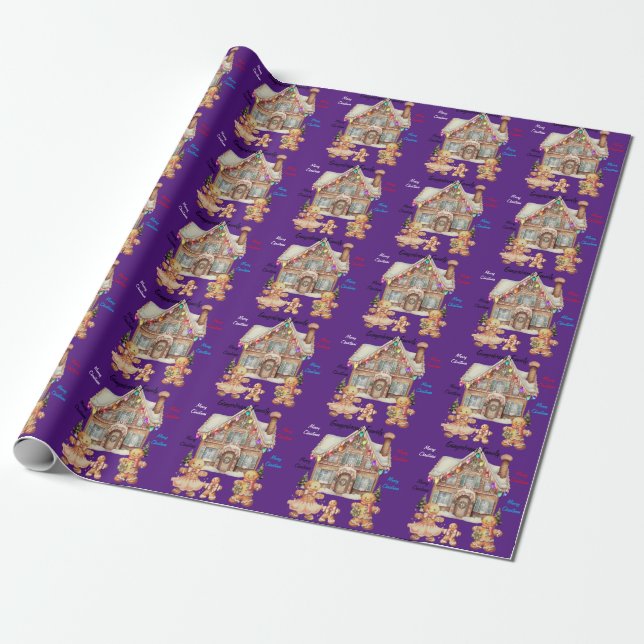 gingerbread family wrapping paper (Unrolled)