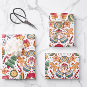 Gingerbread Festive Holiday Pattern Wrapping Paper