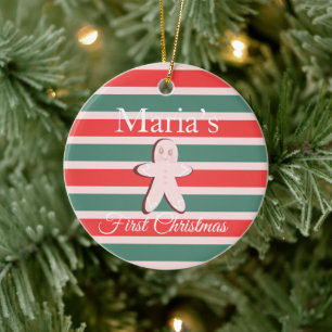Gingerbread First Christmas Merry Christmas Ceramic Tree Decoration