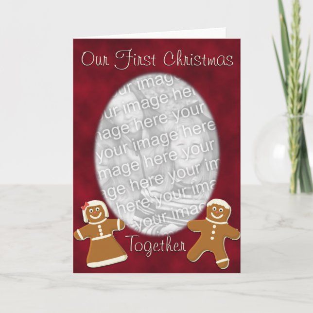 Gingerbread First Christmas Together Holiday Card (Front)