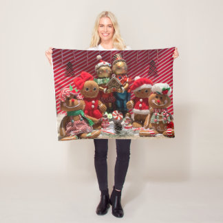 Gingerbread fleece blanket