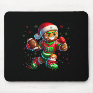 Gingerbread Football Christmas Design Fun Holiday Mouse Pad