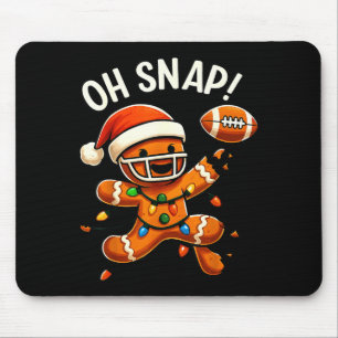 Gingerbread Football Oh Snap Christmas Lights Desi Mouse Pad