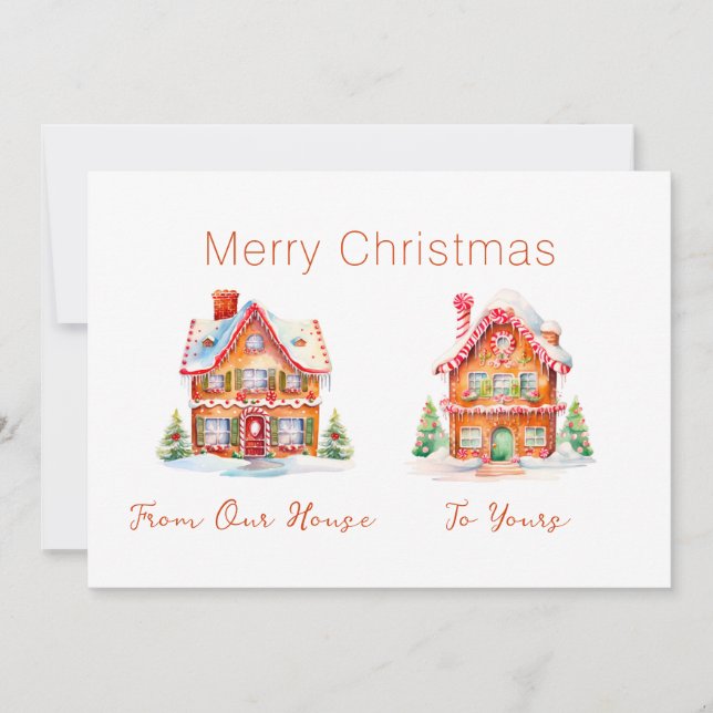 Gingerbread "From Our House" Christmas Card (Front)