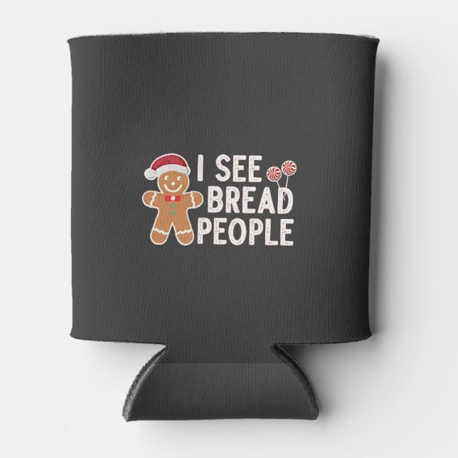  Gingerbread Funny Christmas baking holiday  Can Cooler (Front)