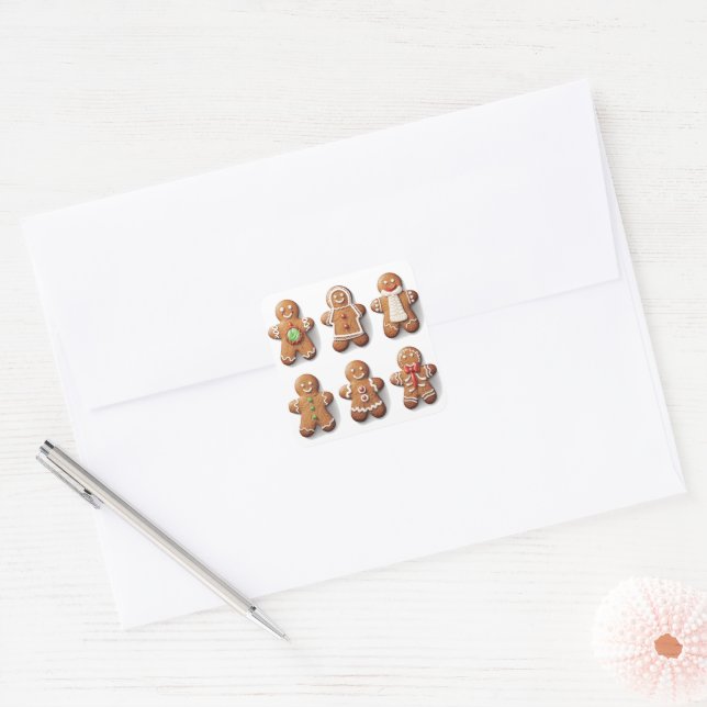 Gingerbread Gallery: A Holiday Assortment Square Sticker (Envelope)