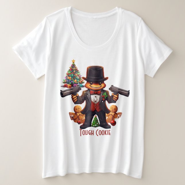 Gingerbread Gangster Plus Size T-Shirt (Design Front)