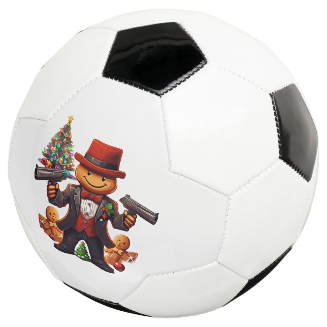 Gingerbread Gangster Soccer Ball (Three Quarter)