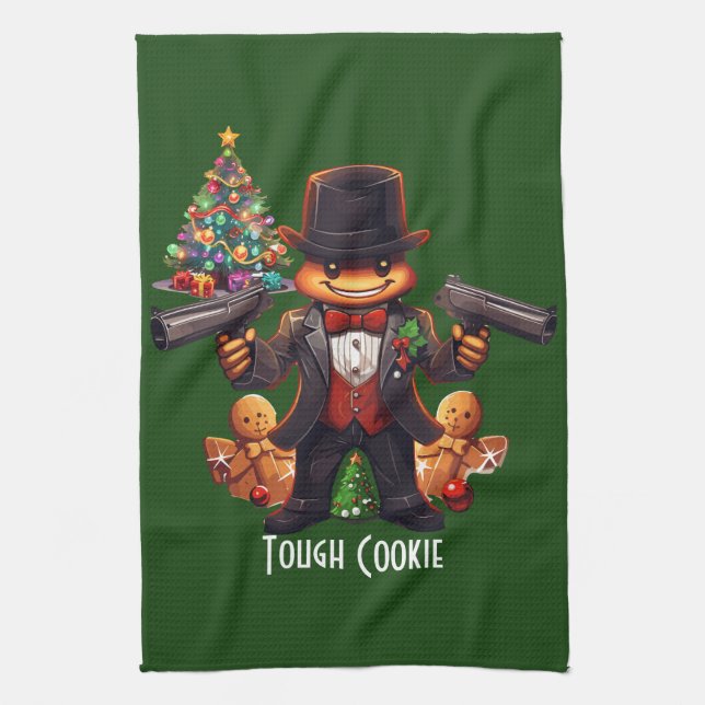Gingerbread Gangster Tea Towel (Vertical)