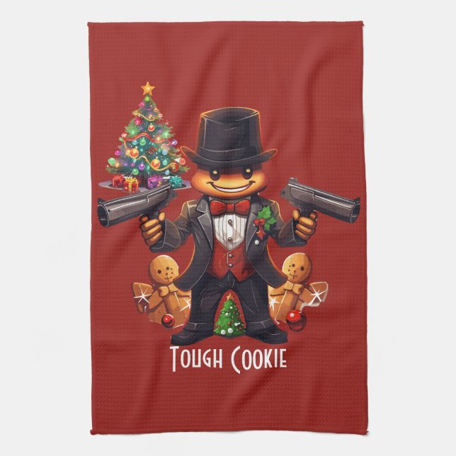 Gingerbread Gangster Tea Towel (Vertical)