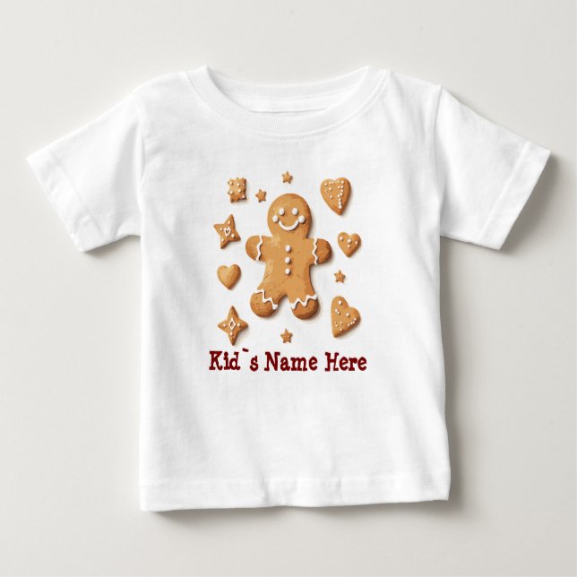 gingerbread ginger man christmas new year baby T-Shirt (Front)