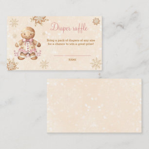 Gingerbread Girl Baby Shower Diaper Raffle Card