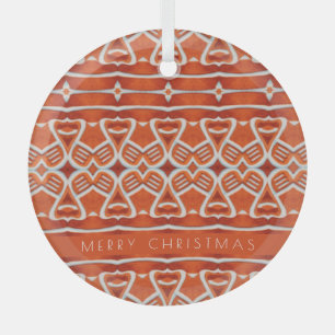 GINGERBREAD Glass Circle Ornament + Text