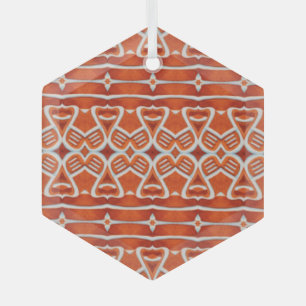 GINGERBREAD Glass Hexagon Ornament