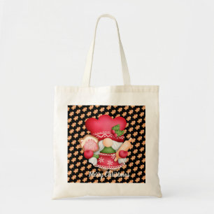 Gingerbread Gnome Customise Colour and Text Tote Bag