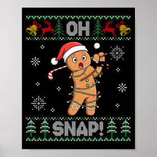 Gingerbread Golf Christmas Cookie Oh Snap Santa Ug Poster
