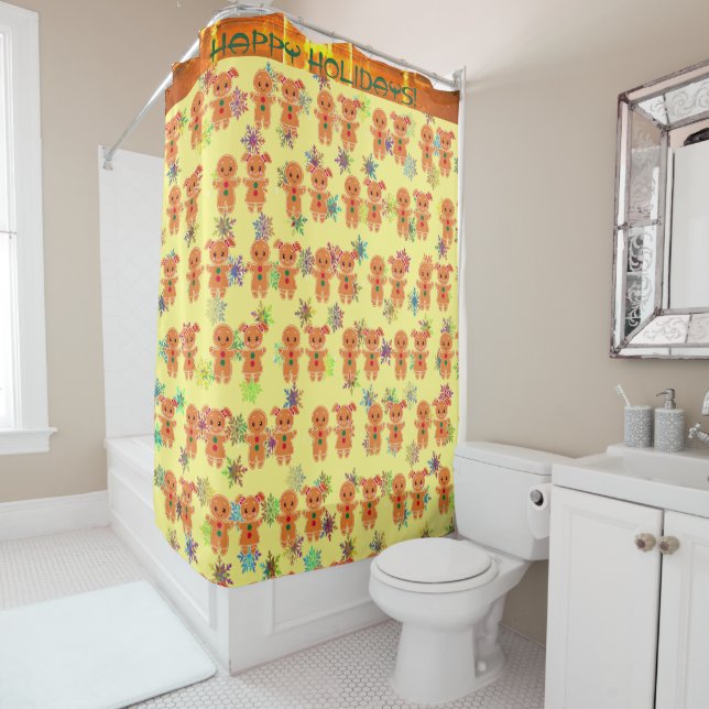 Gingerbread Goodness - Holiday Shower Curtain (In Situ)