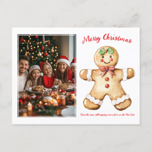Gingerbread Greetings Photo Holiday Postcard
