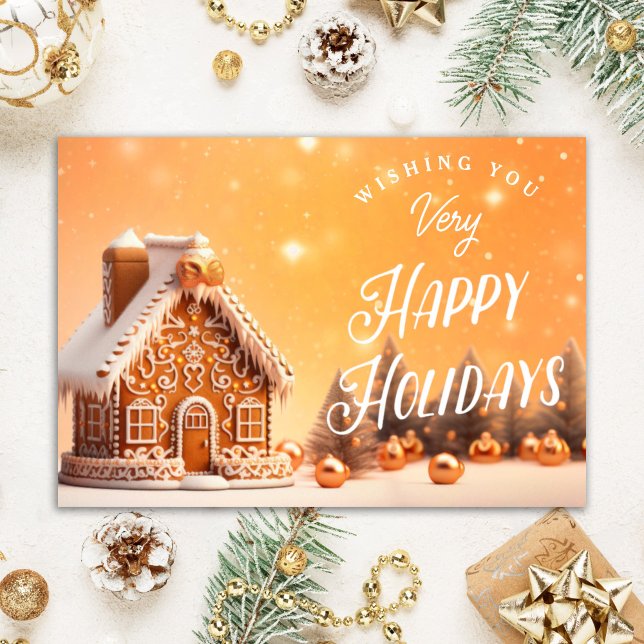 Gingerbread Happy Holidays Realtor Holiday Card (Creator Uploaded)