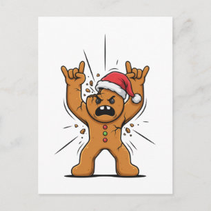 Gingerbread Heavy Metal Guitar Christmas 2026   Announcement Postcard