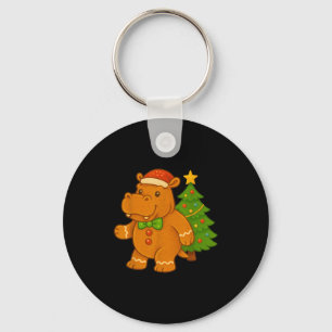 Gingerbread Hip Santa Hat Christmas Tree Hiptamus  Key Ring