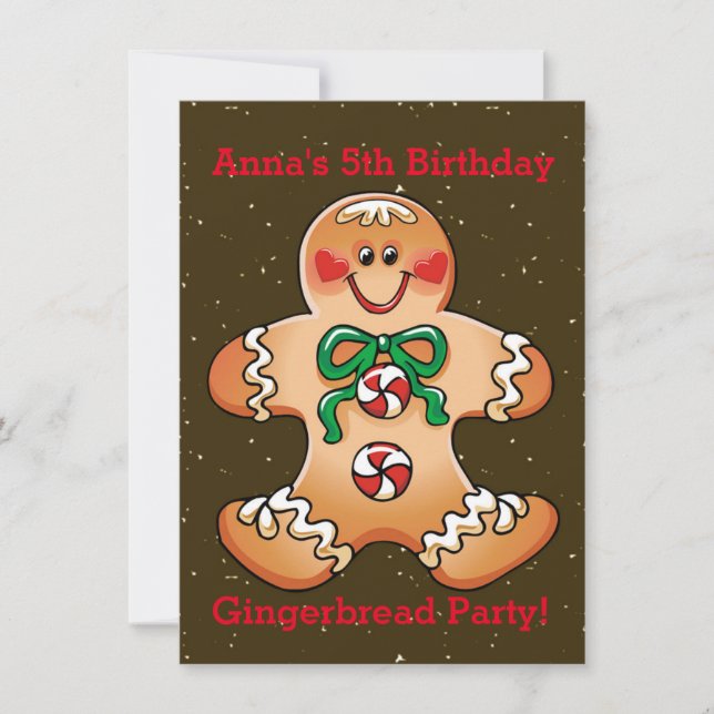 Gingerbread Holiday Christmas Party Invitations (Front)