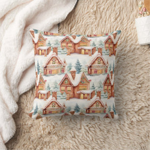 Gingerbread Holiday Christmas Pattern Cushion