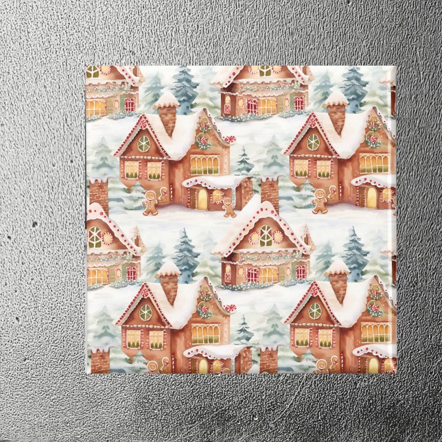Gingerbread Holiday Christmas Pattern Magnet (Creator Uploaded)