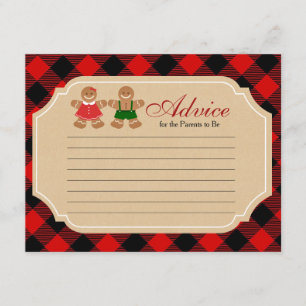 Gingerbread Holiday Gender Reveal Advice Card