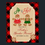 Gingerbread Holiday Gender Reveal Welcome Sign<br><div class="desc">He or She?
Cookie Gingerbread Holiday Gender Reveal Welcome Sign</div>