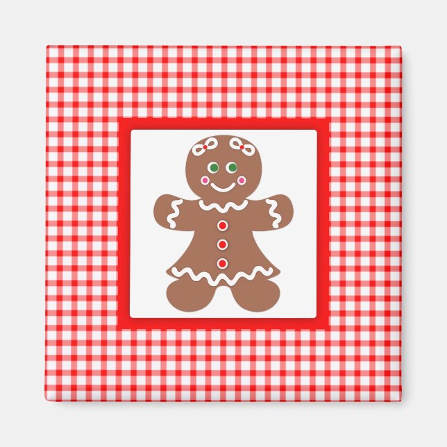 Gingerbread Holiday Girl Magnet (Front)