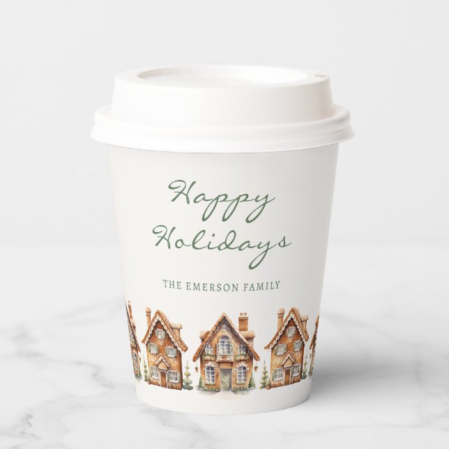 Gingerbread Holiday Paper Cups (Front)