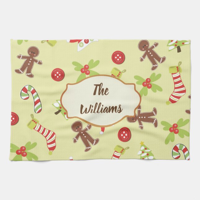 Gingerbread Holiday Tea Towel (Horizontal)