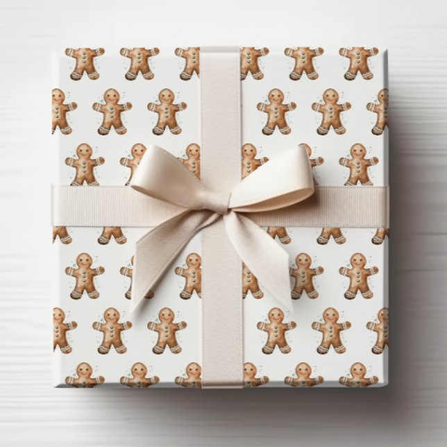 Gingerbread Holiday Wrapping Paper (Vintage Christmas Gingerbread Cookie Holiday Wrapping Paper by Painted Paperie
)
