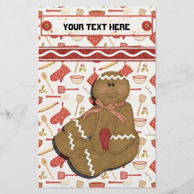 Gingerbread Holidays Recipe Binder-Divider Stationery (Front)